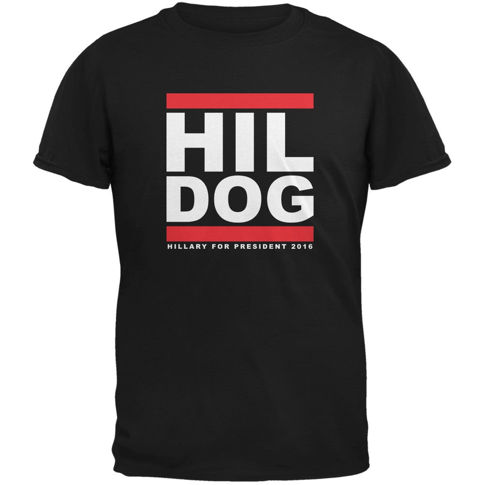 Election 2016 - Hil Dog Black Adult T-Shirt Men's T-Shirts Old Glory 2XL Black 