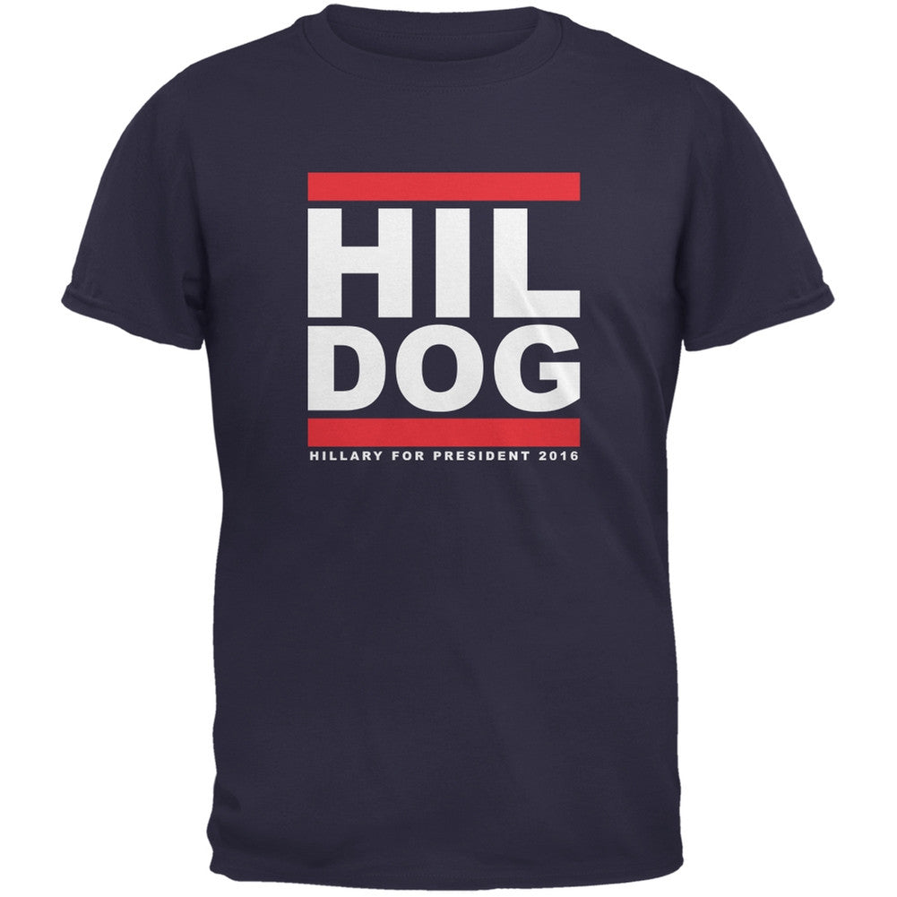 Election 2016 - Hil Dog Navy Adult T-Shirt Men's T-Shirts Old Glory 2XL Blue 