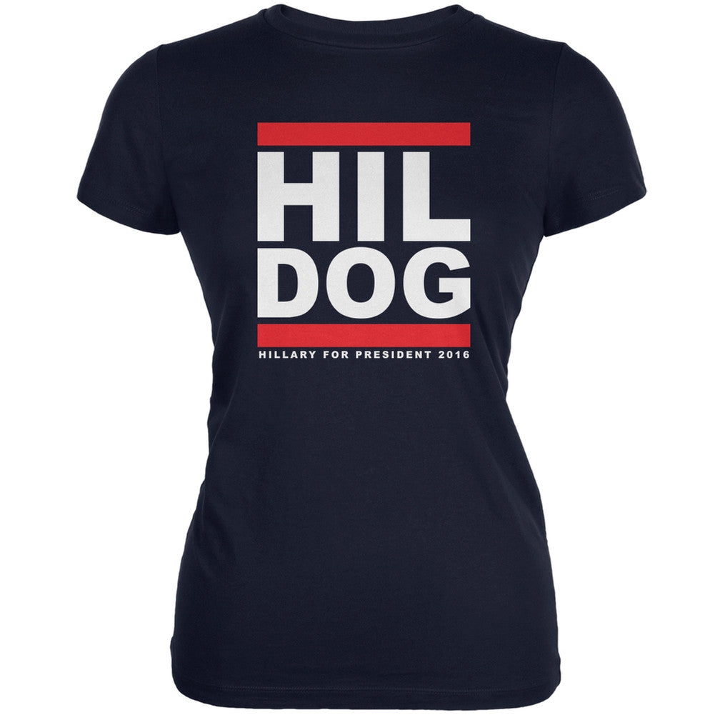 Election 2016 - Hil Dog Navy Juniors Soft T-Shirt Juniors T-Shirts Old Glory 2XL Blue 