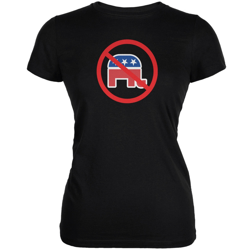 Democrat Anti Republican Black Juniors Soft T-Shirt Juniors T-Shirts Old Glory 2XL Black 