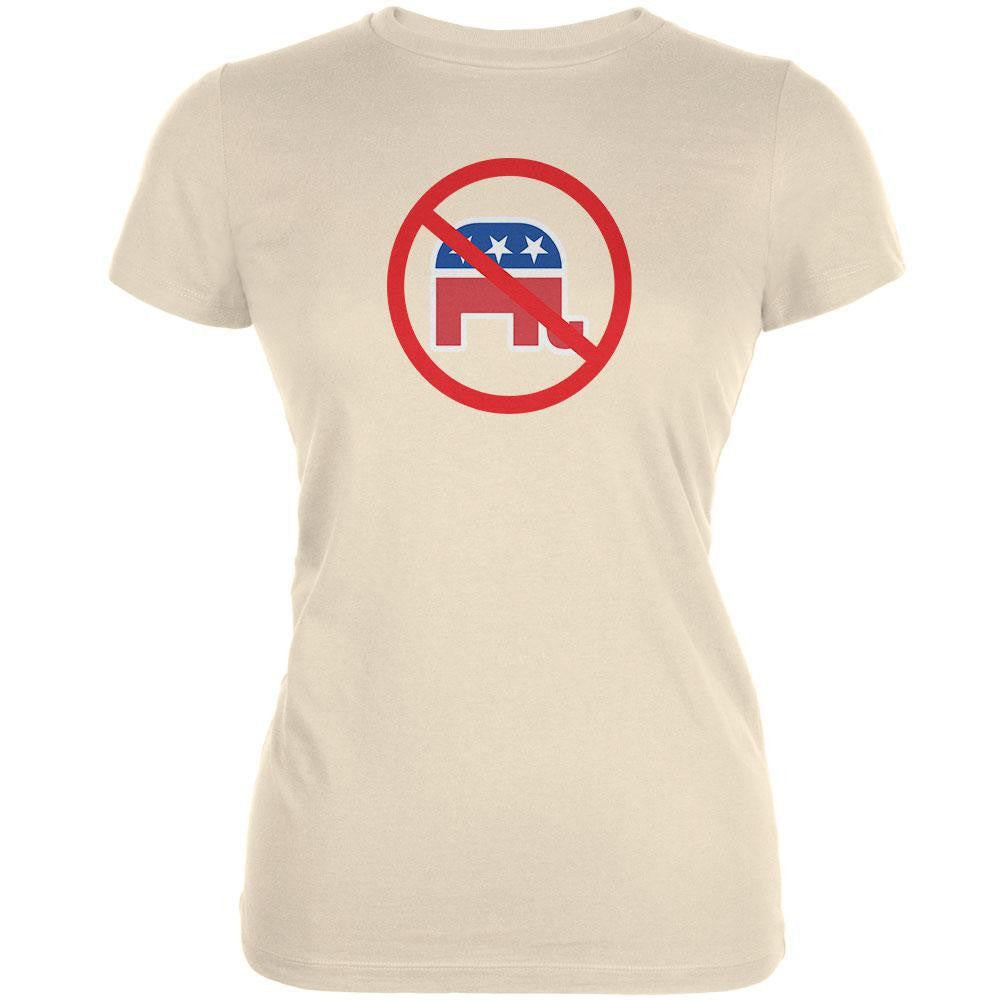 Democrat Anti Republican Cream Juniors Soft T-Shirt Juniors T-Shirts Old Glory 2XL Off-White 