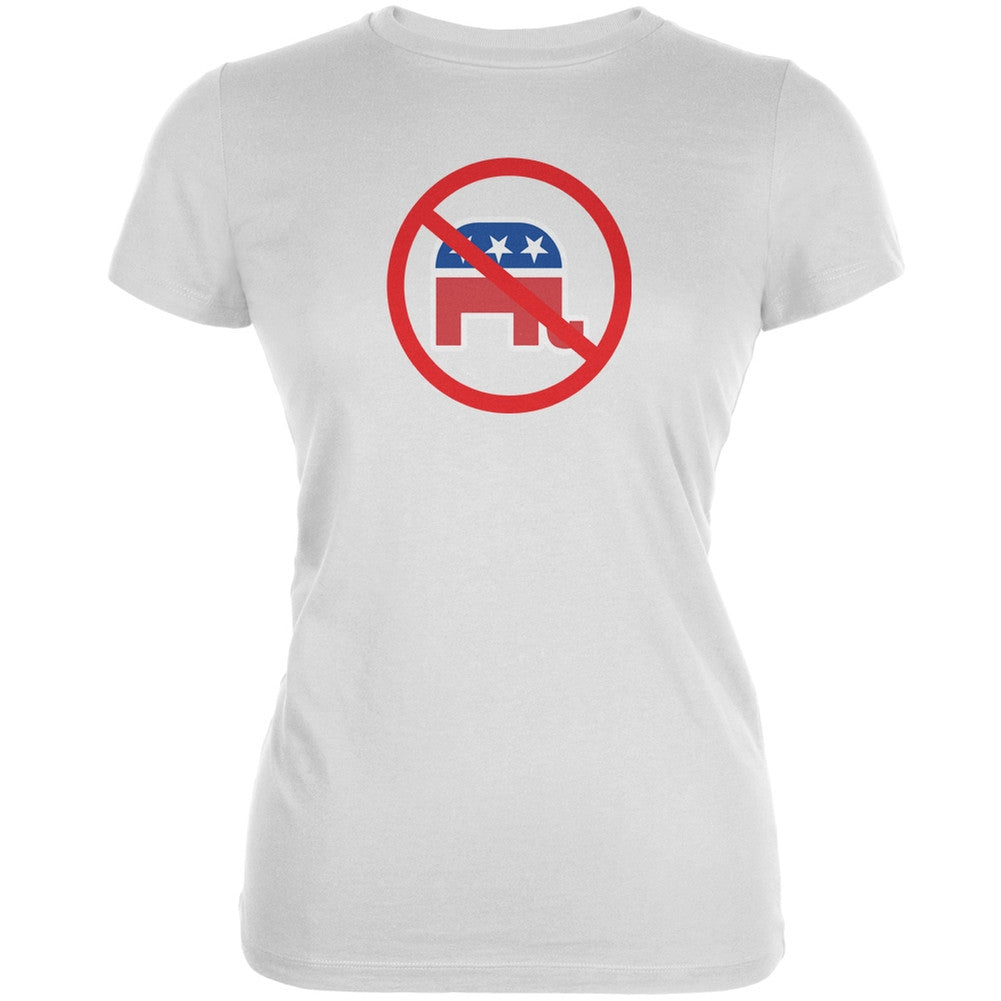 Democrat Anti Republican White Juniors Soft T-Shirt Juniors T-Shirts Old Glory 2XL White 