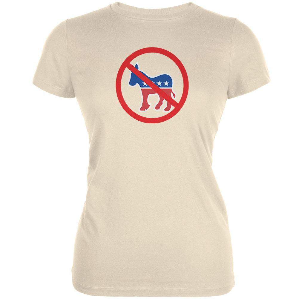 Republican Anti Democrat Cream Juniors Soft T-Shirt Juniors T-Shirts Old Glory 2XL Off-White 