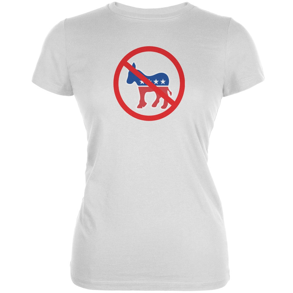 Republican Anti Democrat White Juniors Soft T-Shirt Juniors T-Shirts Old Glory 2XL White 