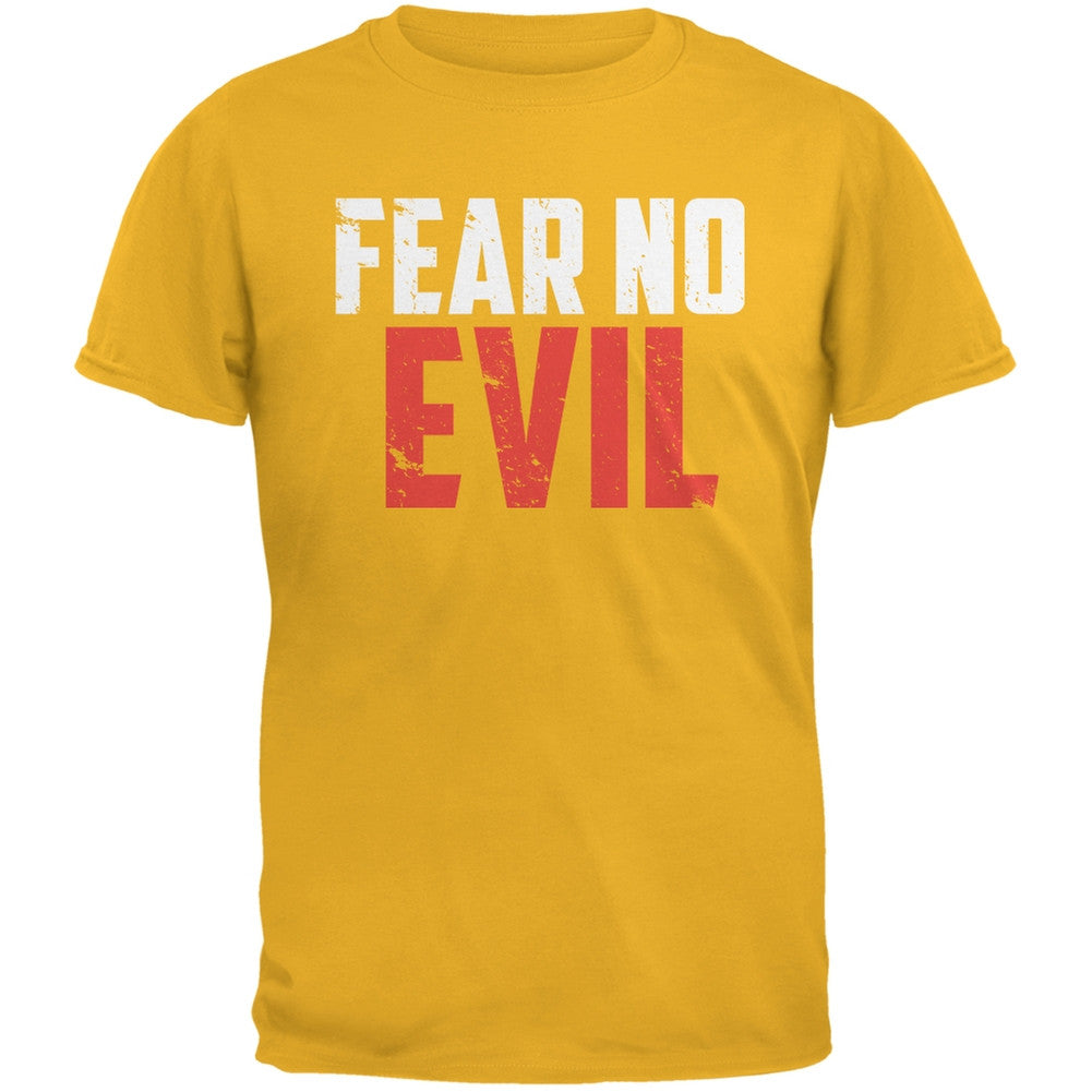 Fear No Evil Gold Adult T-Shirt Men's T-Shirts Old Glory 2XL Yellow 