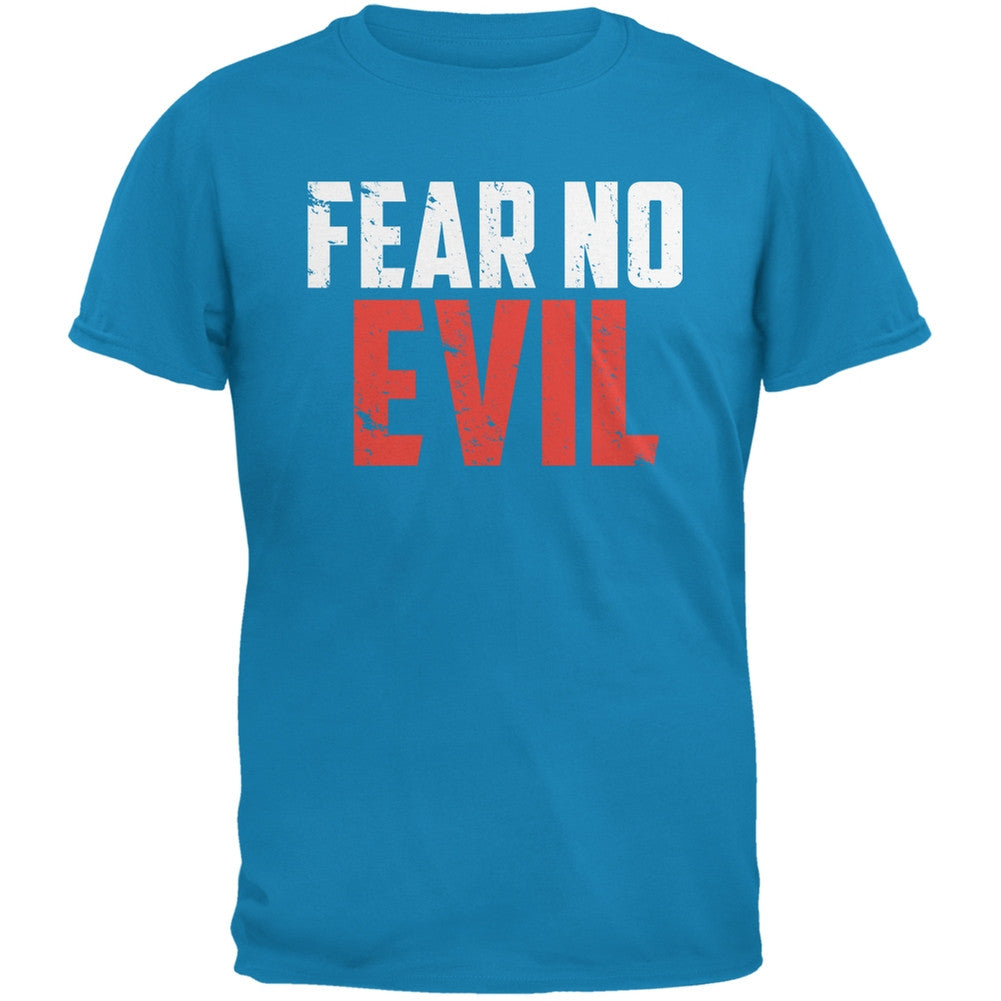 Fear No Evil Sapphire Blue Adult T-Shirt Men's T-Shirts Old Glory 2XL Blue 