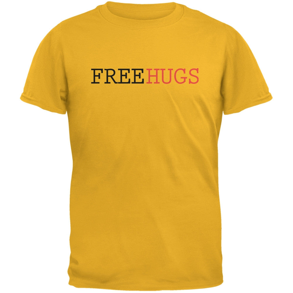 Free Hugs Gold Adult T-Shirt Men's T-Shirts Old Glory 2XL Yellow 