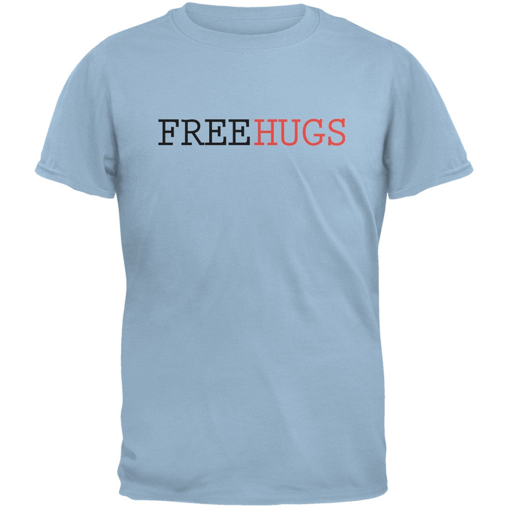 Free Hugs Light Blue Adult T-Shirt Men's T-Shirts Old Glory 2XL Blue 