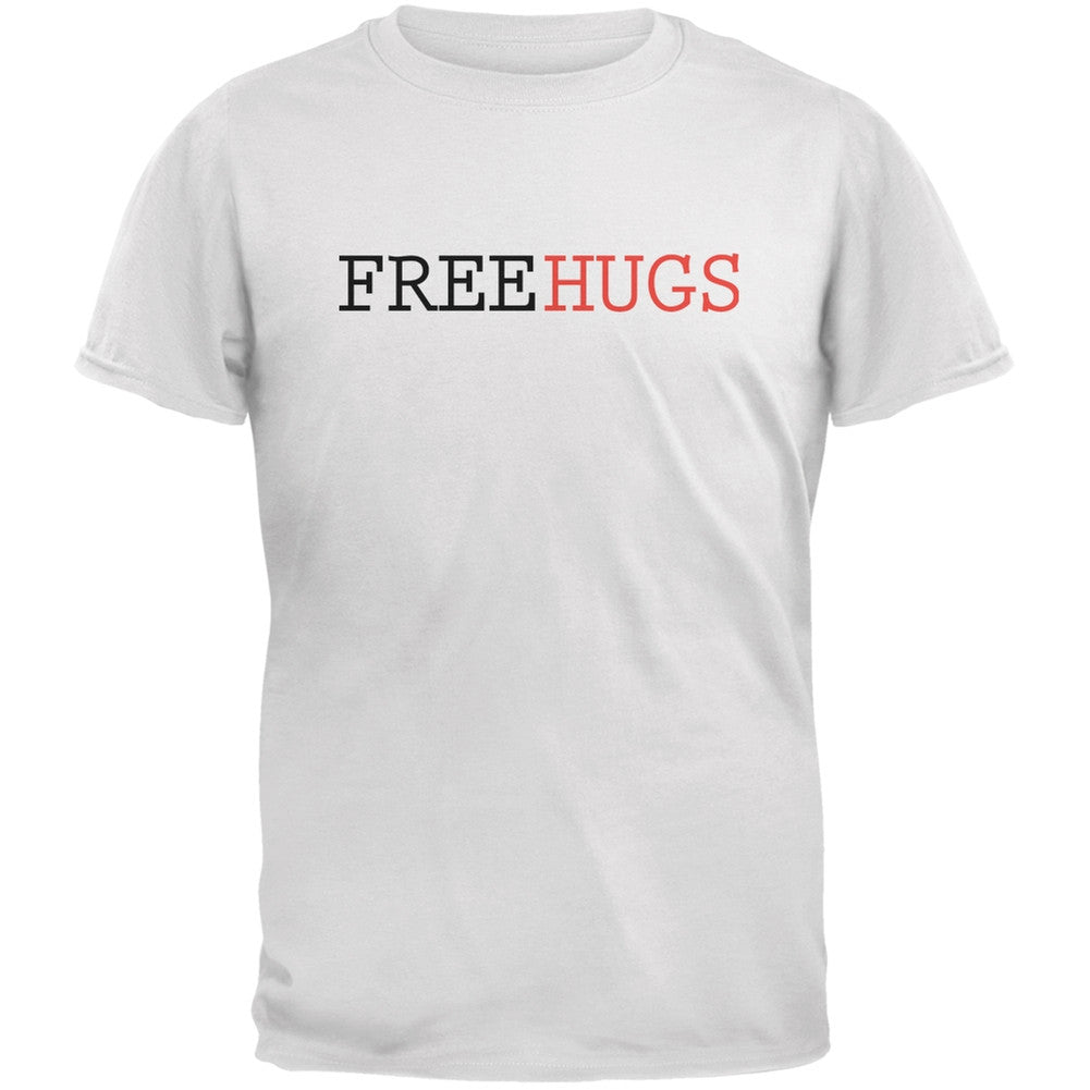 Free Hugs White Adult T-Shirt Men's T-Shirts Old Glory 2XL White 