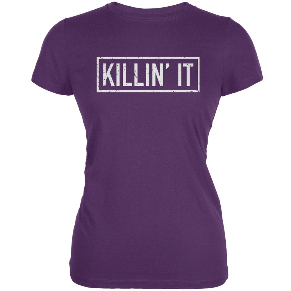 Killin' It Purple Juniors Soft T-Shirt Juniors T-Shirts Old Glory 2XL Purple 