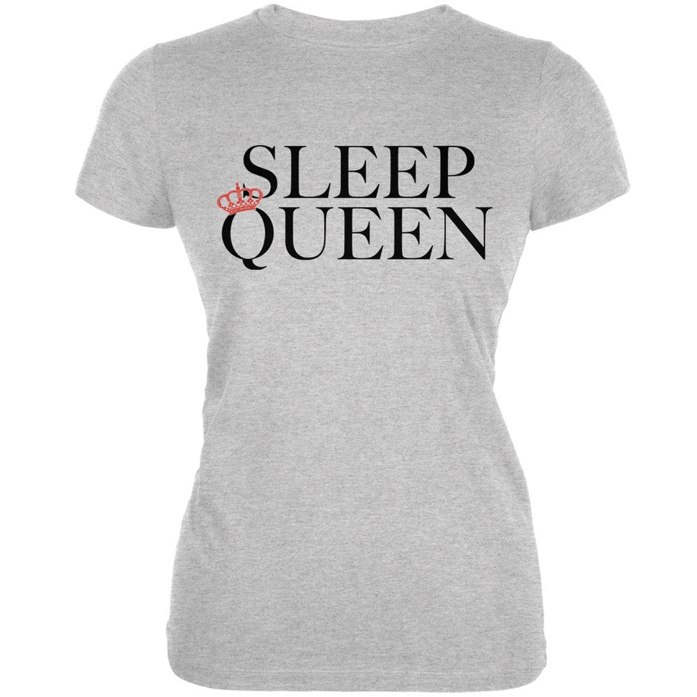 Sleep Queen Heather Grey Juniors Soft T-Shirt Juniors T-Shirts Old Glory 2XL Grey 