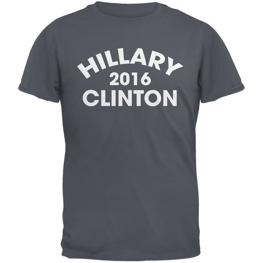 Election 2016 - Hillary Clinton Varsity Charcoal Grey Adult T-Shirt Men's T-Shirts Old Glory 2XL Grey 