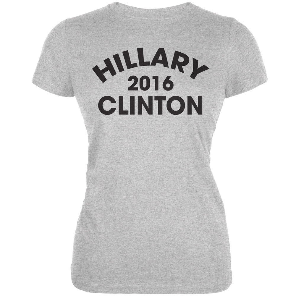 Election 2016 - Hillary Clinton Varsity Heather Grey Juniors Soft T-Shirt Juniors T-Shirts Old Glory 2XL Grey 