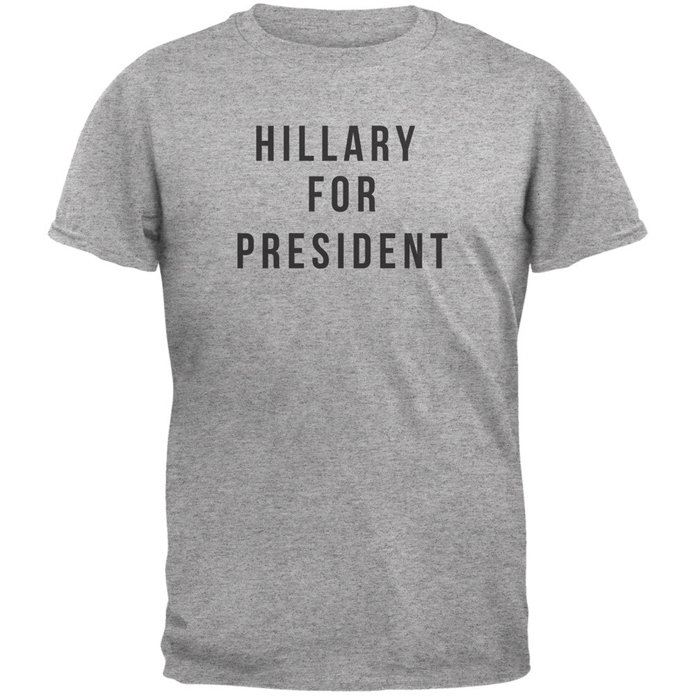 Election 2016 - Hillary for President Heather Grey Adult T-Shirt Men's T-Shirts Old Glory 2XL Grey 