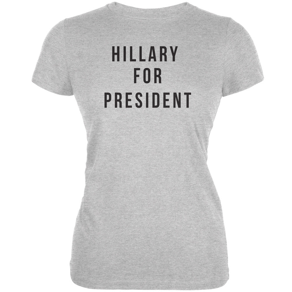 Election 2016 - Hillary for President Heather Grey Juniors Soft T-Shirt Juniors T-Shirts Old Glory 2XL Grey 