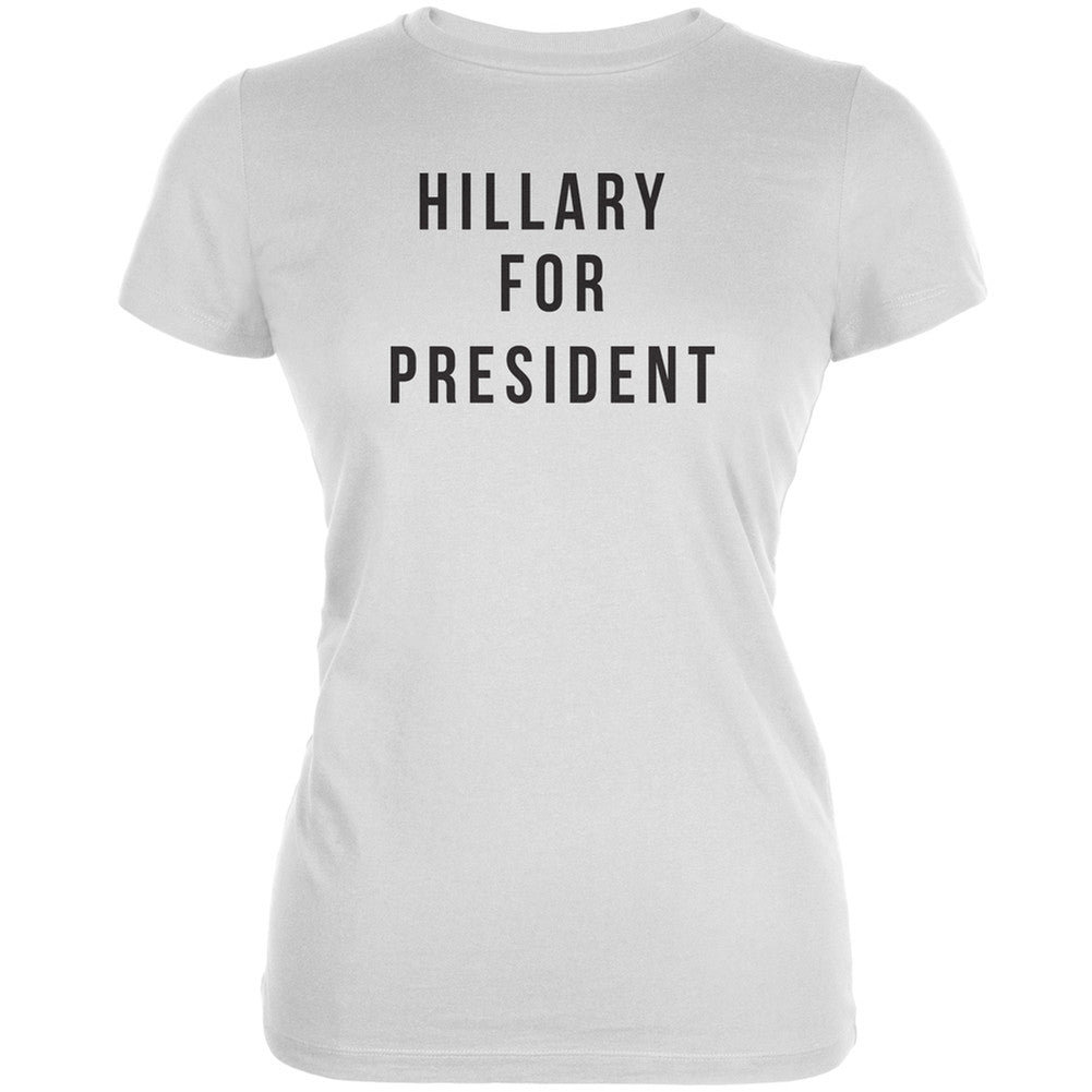 Election 2016 - Hillary for President White Juniors Soft T-Shirt Juniors T-Shirts Old Glory 2XL White 