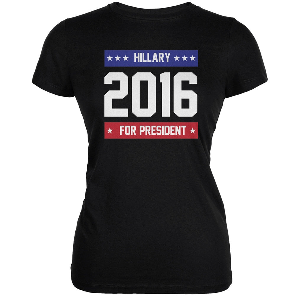 Election - Hillary for President 2016 Black Juniors Soft T-Shirt Juniors T-Shirts Old Glory 2XL Black 