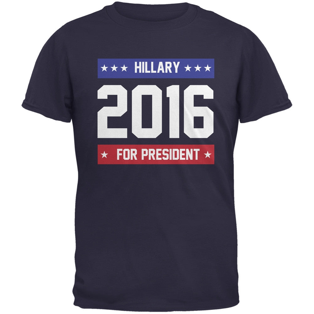 Election - Hillary for President 2016 Navy Adult T-Shirt Men's T-Shirts Old Glory 2XL Blue 