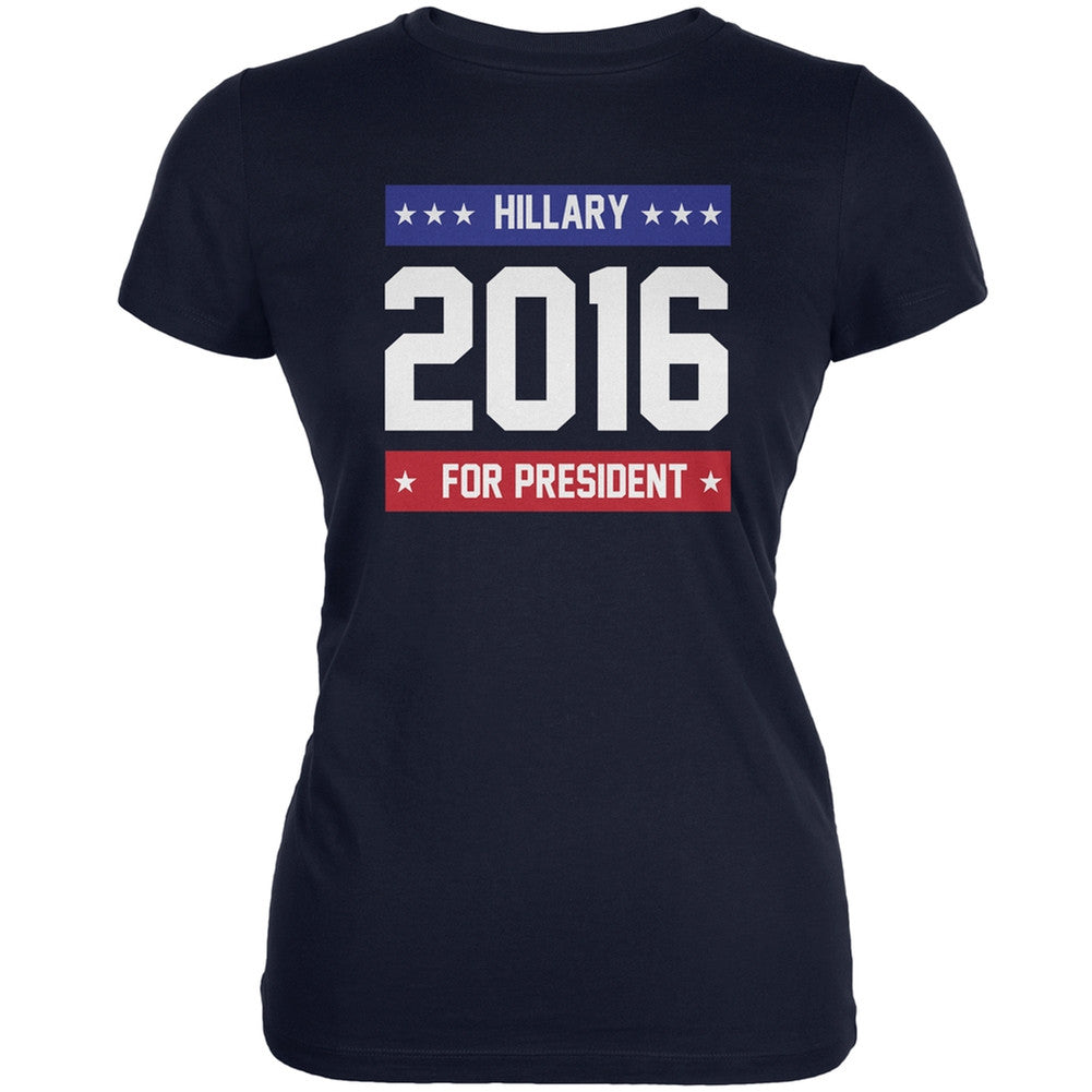 Election - Hillary for President 2016 Navy Juniors Soft T-Shirt Juniors T-Shirts Old Glory 2XL Blue 