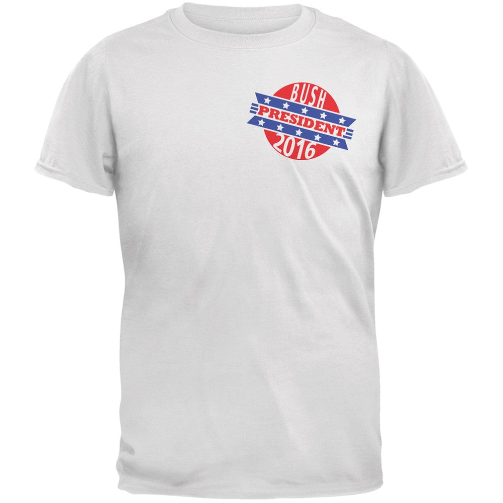 Election 2016 Bush President Retro White Adult T-Shirt Men's T-Shirts Old Glory 2XL White 