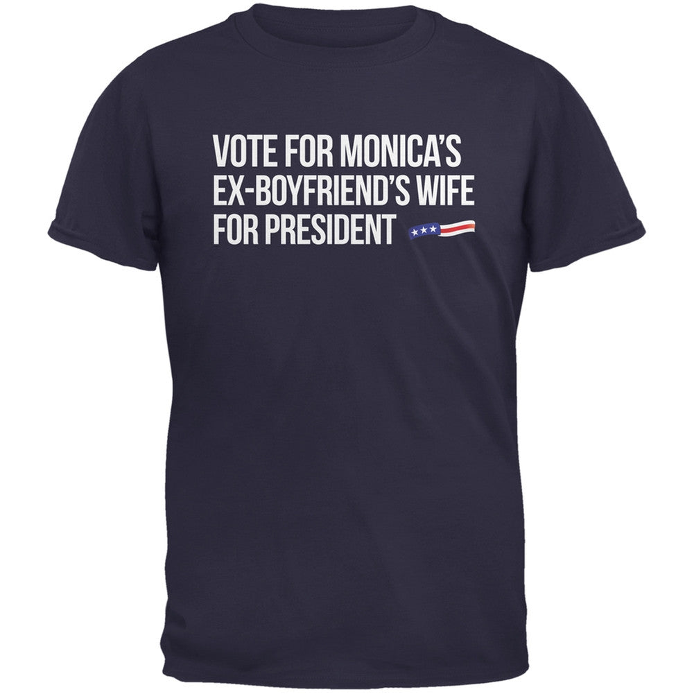 Election 2016 - Monica's Ex Boyfriend Navy Adult T-Shirt Men's T-Shirts Old Glory 2XL Blue 