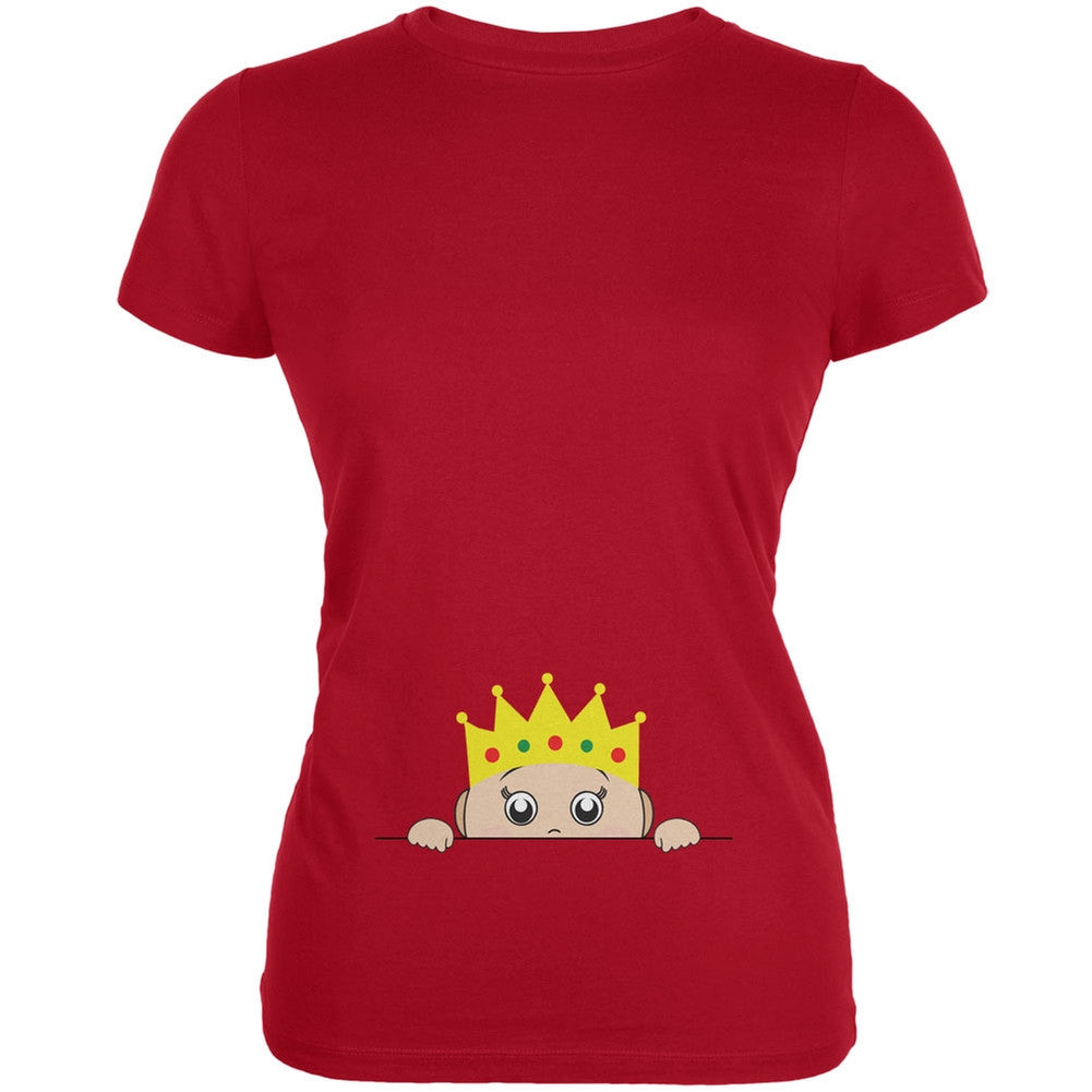 Peeking Baby My Little Prince Red Juniors Soft T-Shirt Juniors T-Shirts Old Glory 2XL Red 