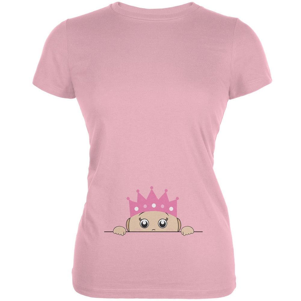 Peeking Baby My Little Princess Pink Juniors Soft T-Shirt Juniors T-Shirts Old Glory 2XL Pink 