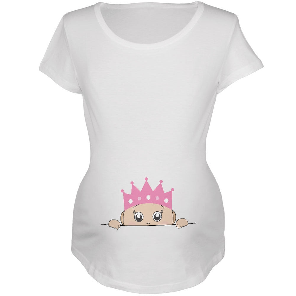 Peeking Baby My Little Princess White Maternity Soft T-Shirt Maternity T-Shirts Old Glory 2XL White 