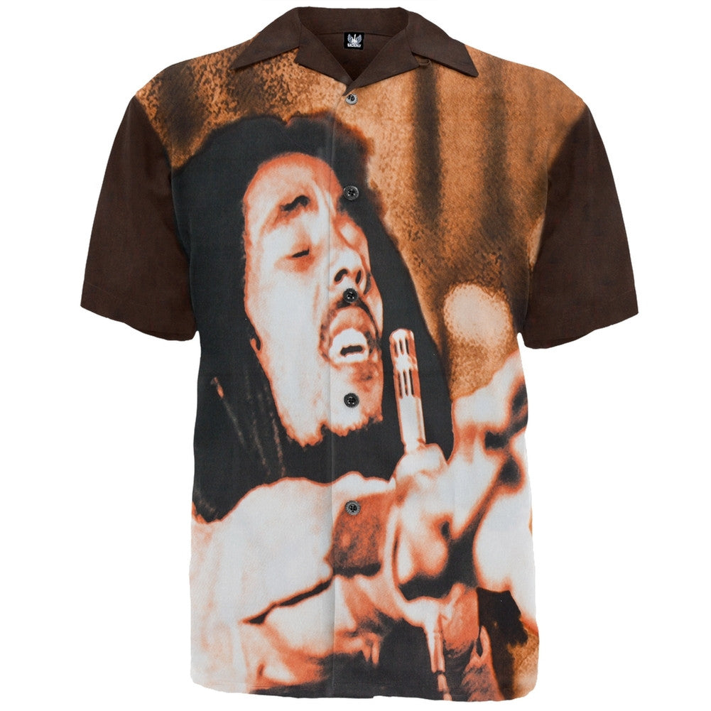 Bob Marley - Jah Club Shirt Men's Club Shirts Bob Marley LG Brown 