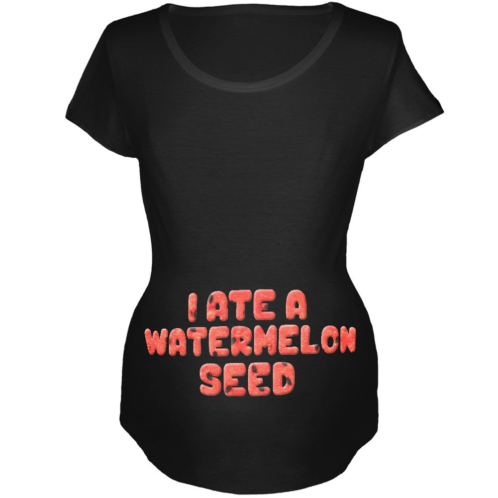 Watermelon Seed Black Maternity Soft T-Shirt Maternity T-Shirts Old Glory 2XL Black 