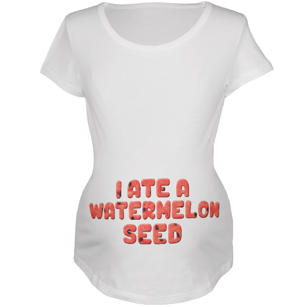 Watermelon Seed White Maternity Soft T-Shirt Maternity T-Shirts Old Glory 2XL White 