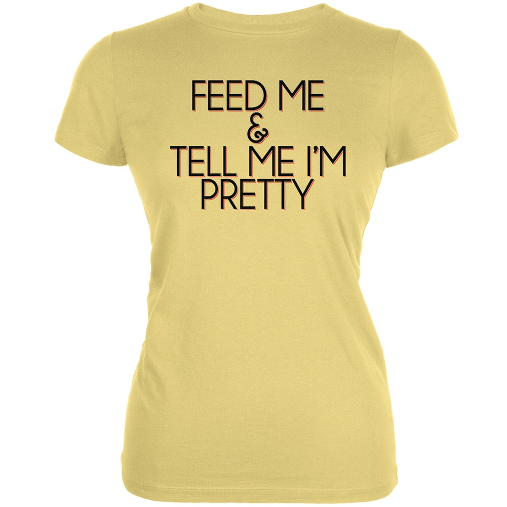 Tell Me Im Pretty Yellow Juniors Soft T-Shirt Juniors T-Shirts Old Glory LG Yellow 