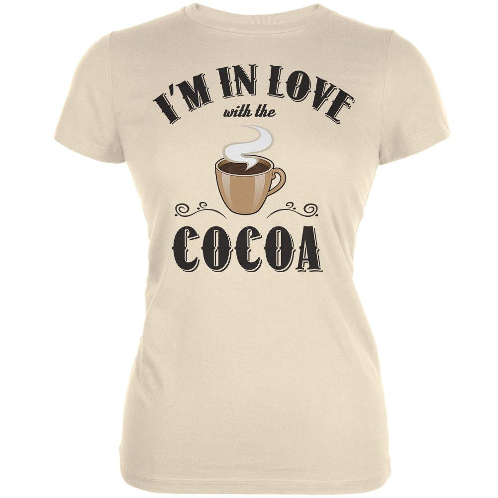 In Love With The Cocoa Cream Juniors Soft T-Shirt Juniors T-Shirts Old Glory 2XL Off-White 