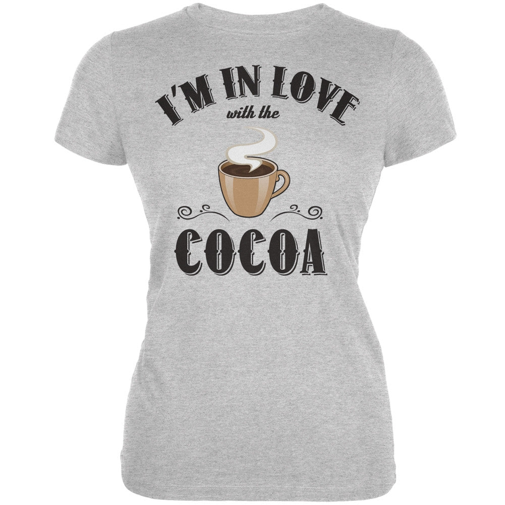 In Love With The Cocoa Heather Grey Juniors Soft T-Shirt Juniors T-Shirts Old Glory 2XL Grey 