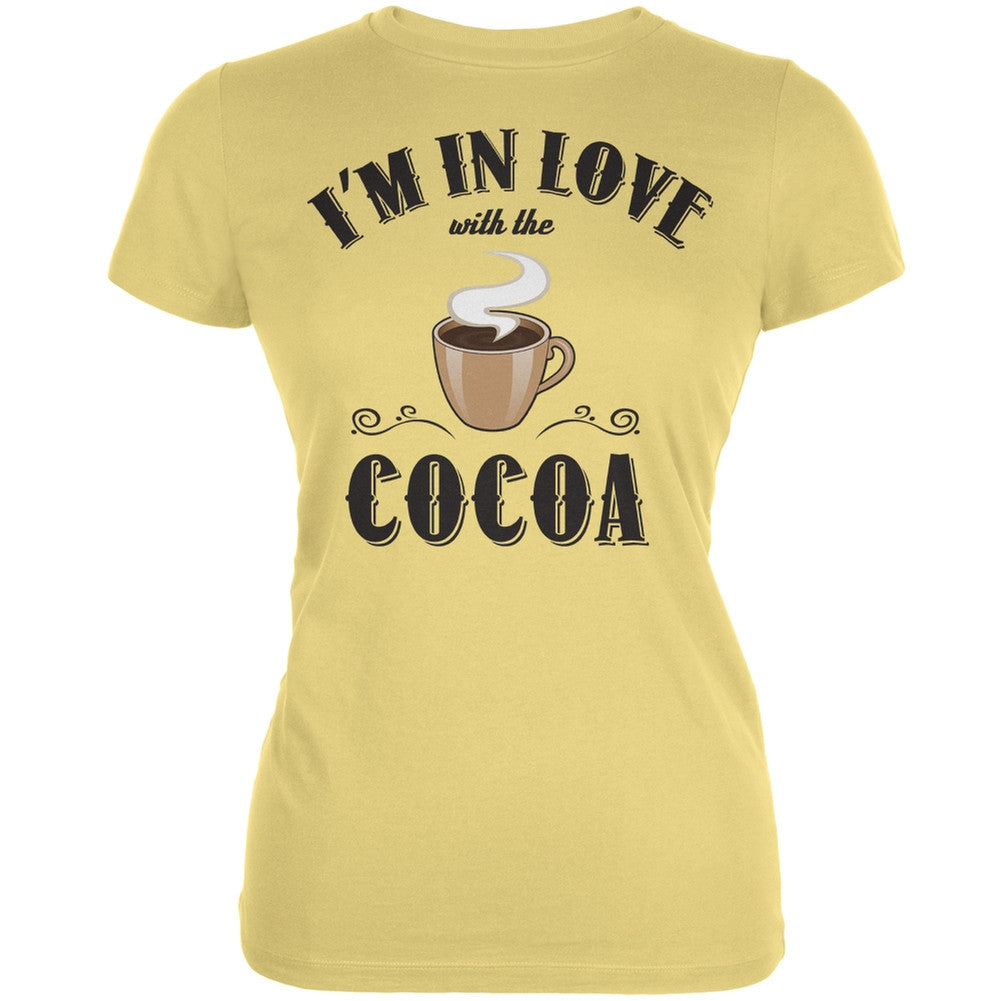 In Love With The Cocoa Yellow Juniors Soft T-Shirt Juniors T-Shirts Old Glory LG Yellow 