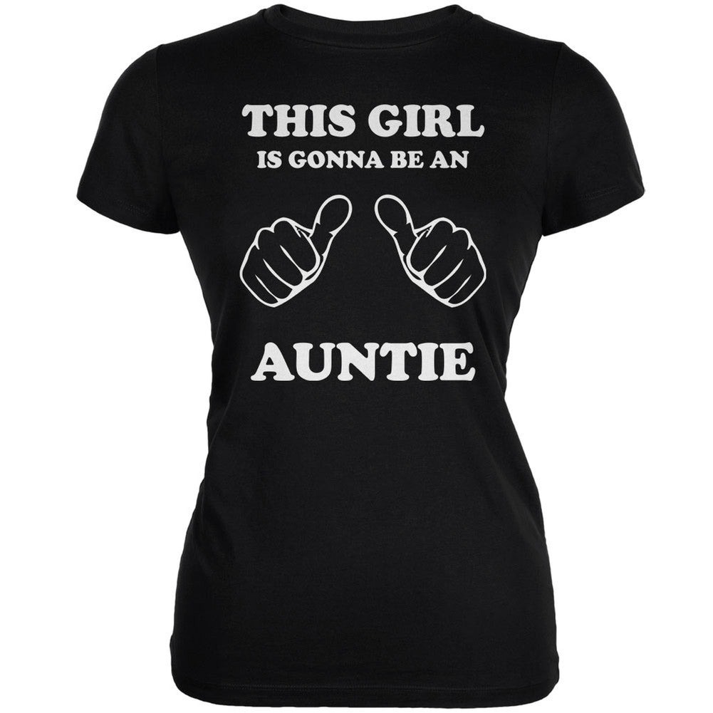 This Girl Gonna Be Auntie Black Juniors Soft T-Shirt Juniors T-Shirts Old Glory 2XL Black 