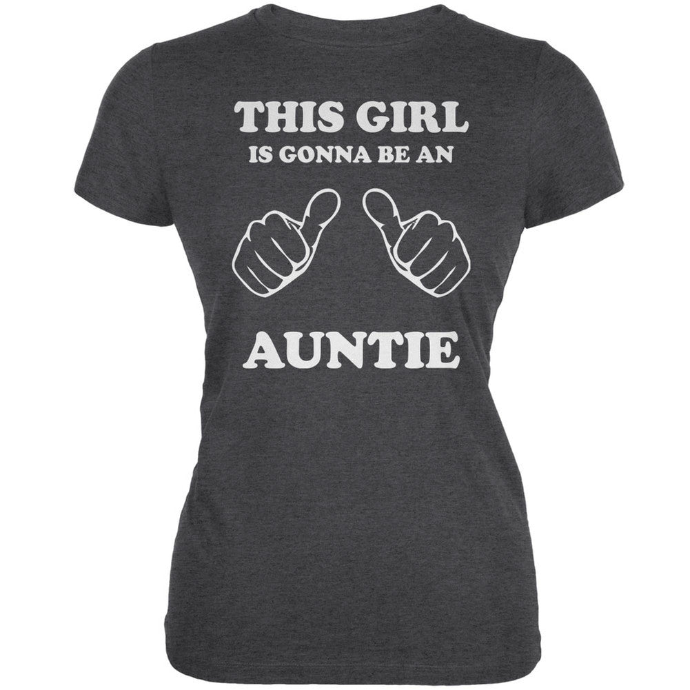 This Girl Gonna Be Auntie Dark Heather Juniors Soft T-Shirt Juniors T-Shirts Old Glory 2XL Grey 