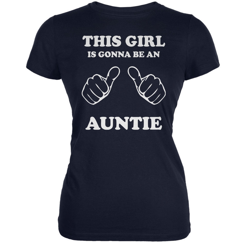 This Girl Gonna Be Auntie Navy Juniors Soft T-Shirt Juniors T-Shirts Old Glory 2XL Blue 