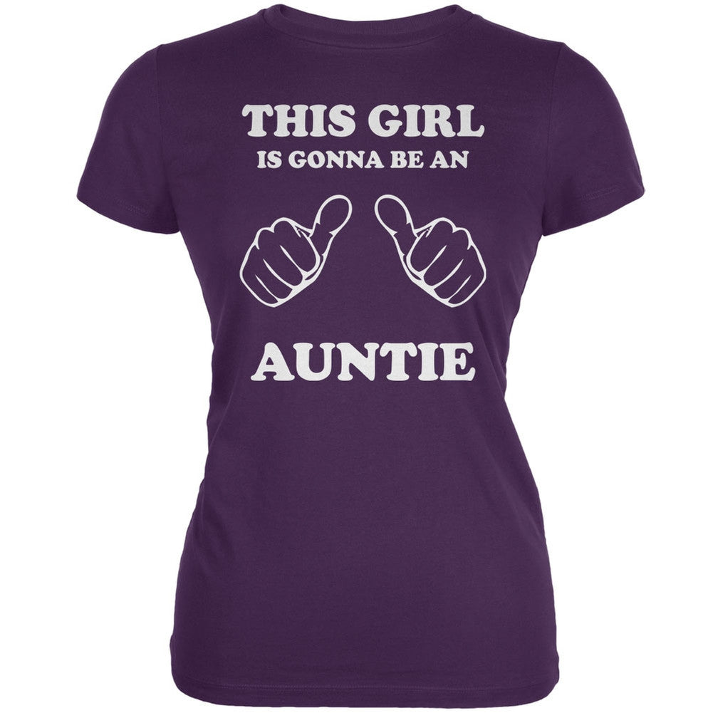 This Girl Gonna Be Auntie Purple Juniors Soft T-Shirt Juniors T-Shirts Old Glory 2XL Purple 