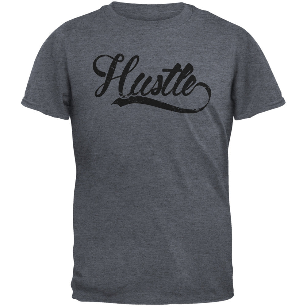 Hustle Dark Heather Adult T-Shirt Men's T-Shirts Old Glory 2XL Grey 