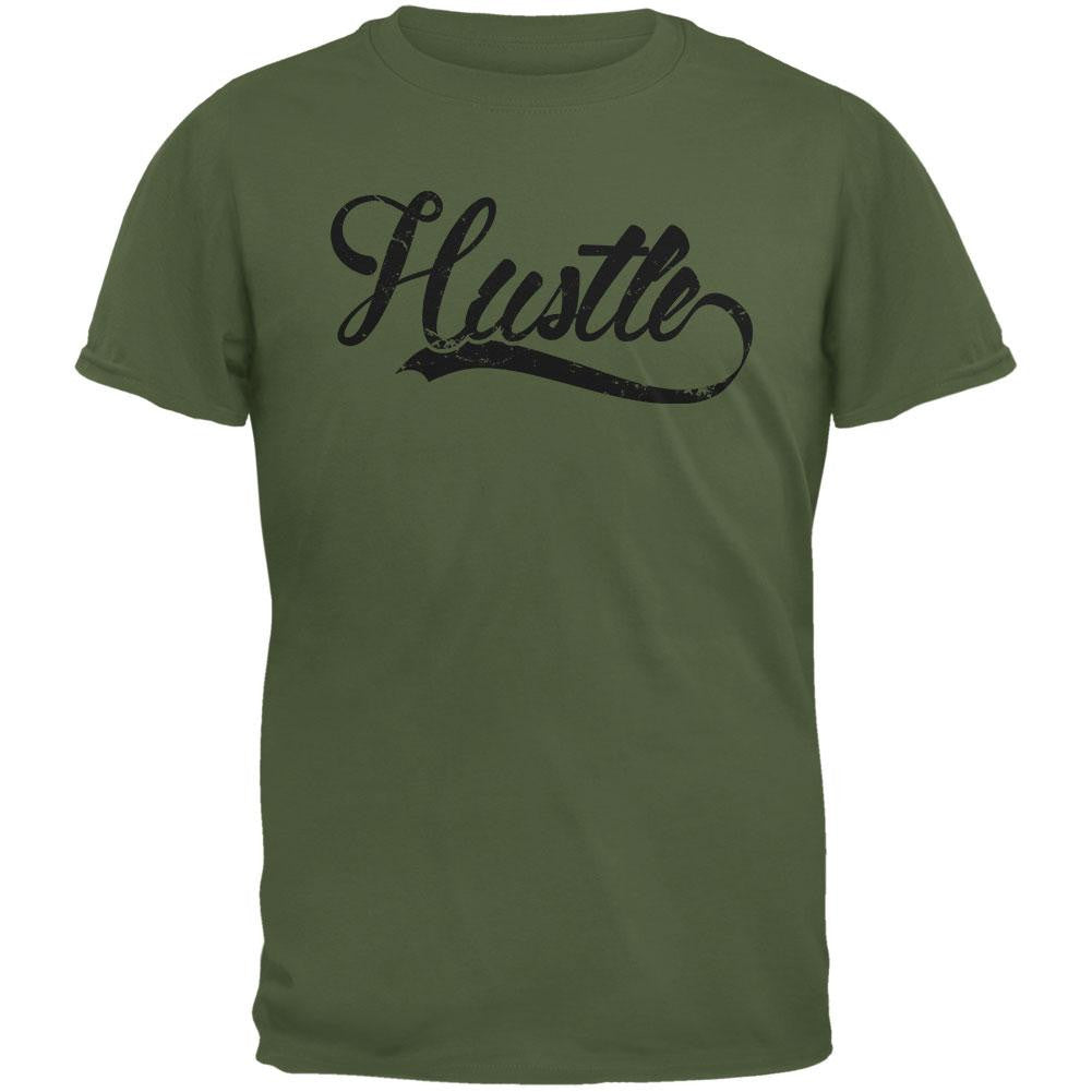 Hustle Military Green Adult T-Shirt Men's T-Shirts Old Glory 2XL Green 