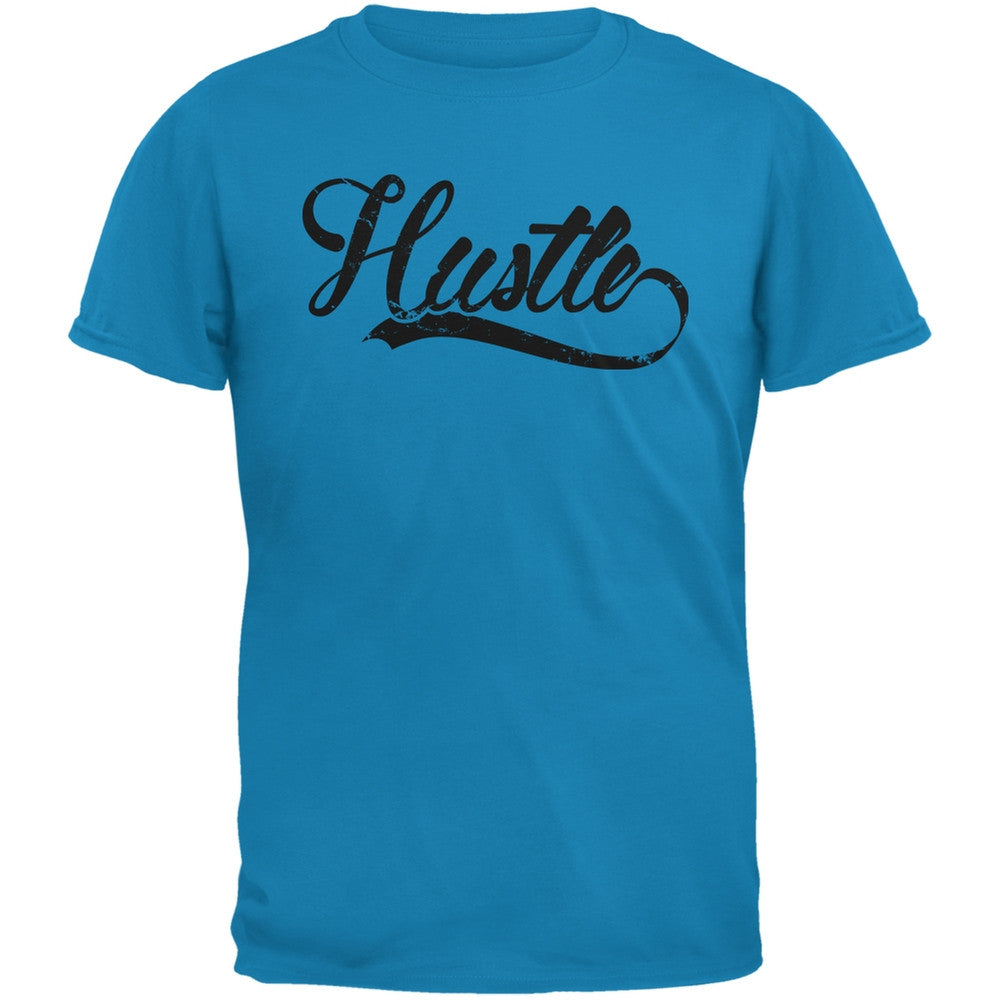 Hustle Sapphire Blue Adult T-Shirt Men's T-Shirts Old Glory 2XL Blue 