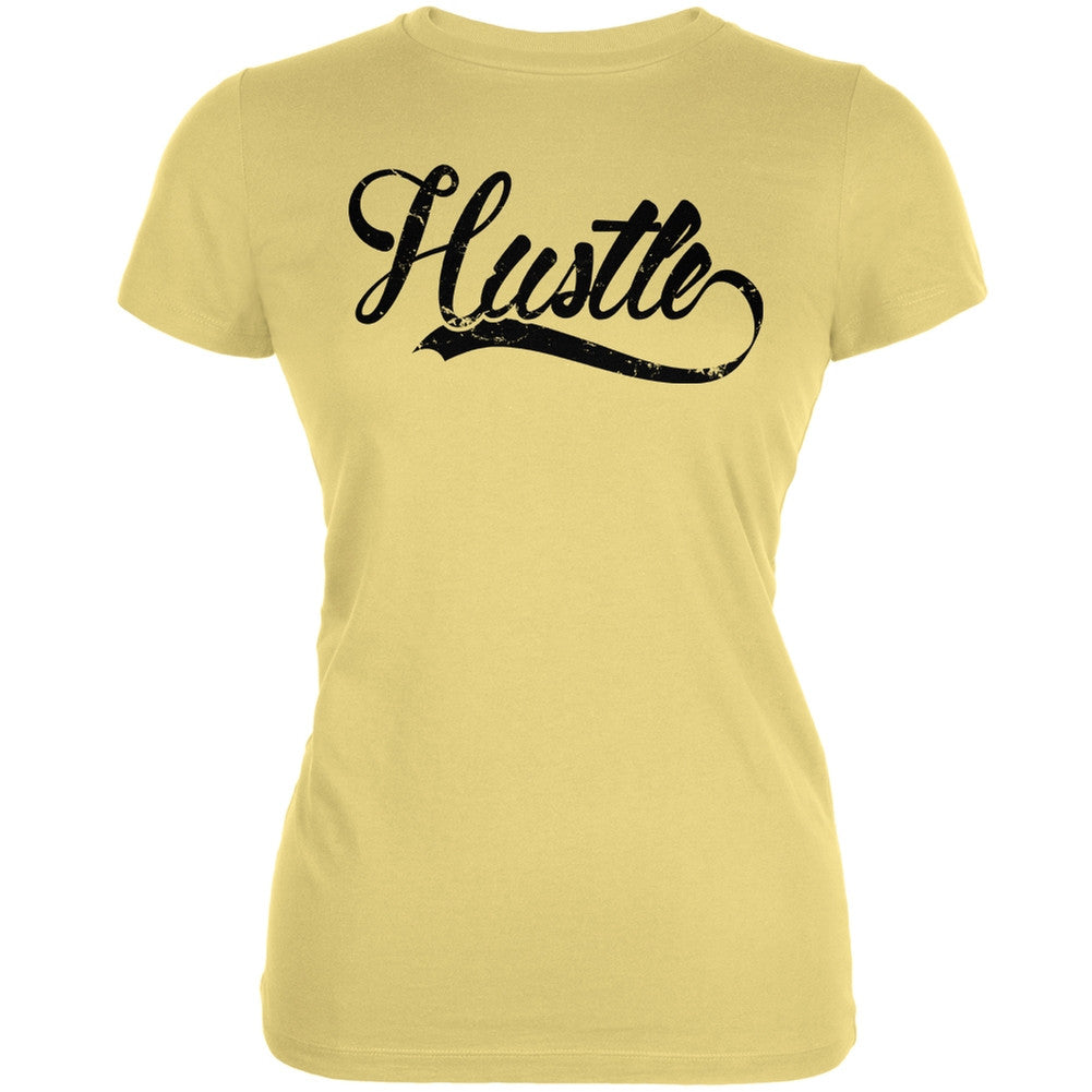 Hustle Yellow Juniors Soft T-Shirt Juniors T-Shirts Old Glory LG Yellow 