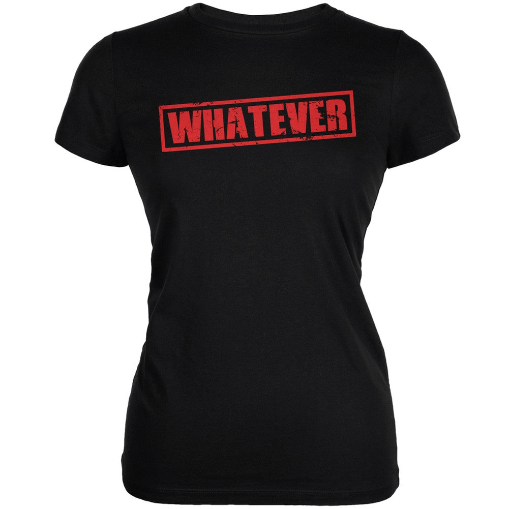 Whatever Black Juniors Soft T-Shirt Juniors T-Shirts Old Glory 2XL Black 