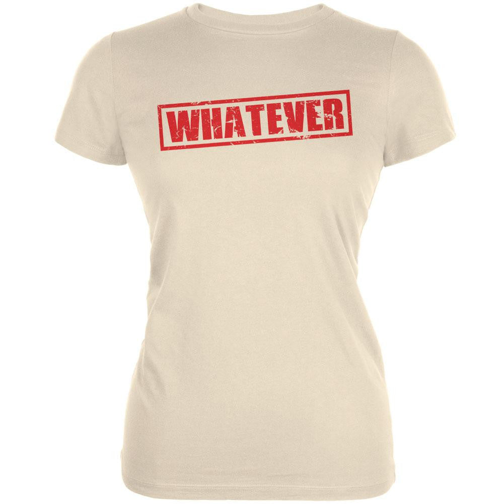 Whatever Cream Juniors Soft T-Shirt Juniors T-Shirts Old Glory 2XL Off-White 