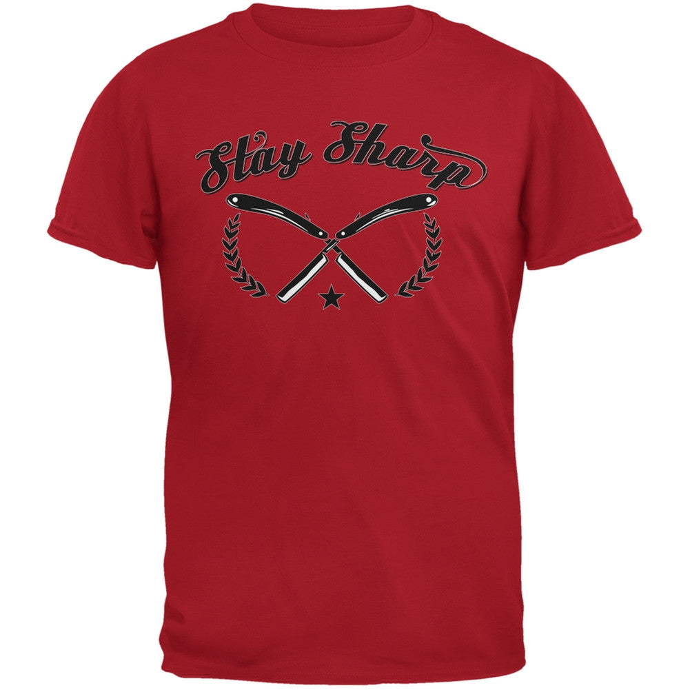 Stay Sharp Red Adult T-Shirt Men's T-Shirts Old Glory 2XL Red 