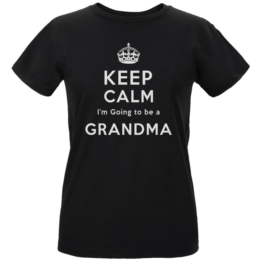 Keep Calm Going to be Grandma Black Women's Organic T-Shirt Women's T-Shirts Old Glory LG Black 