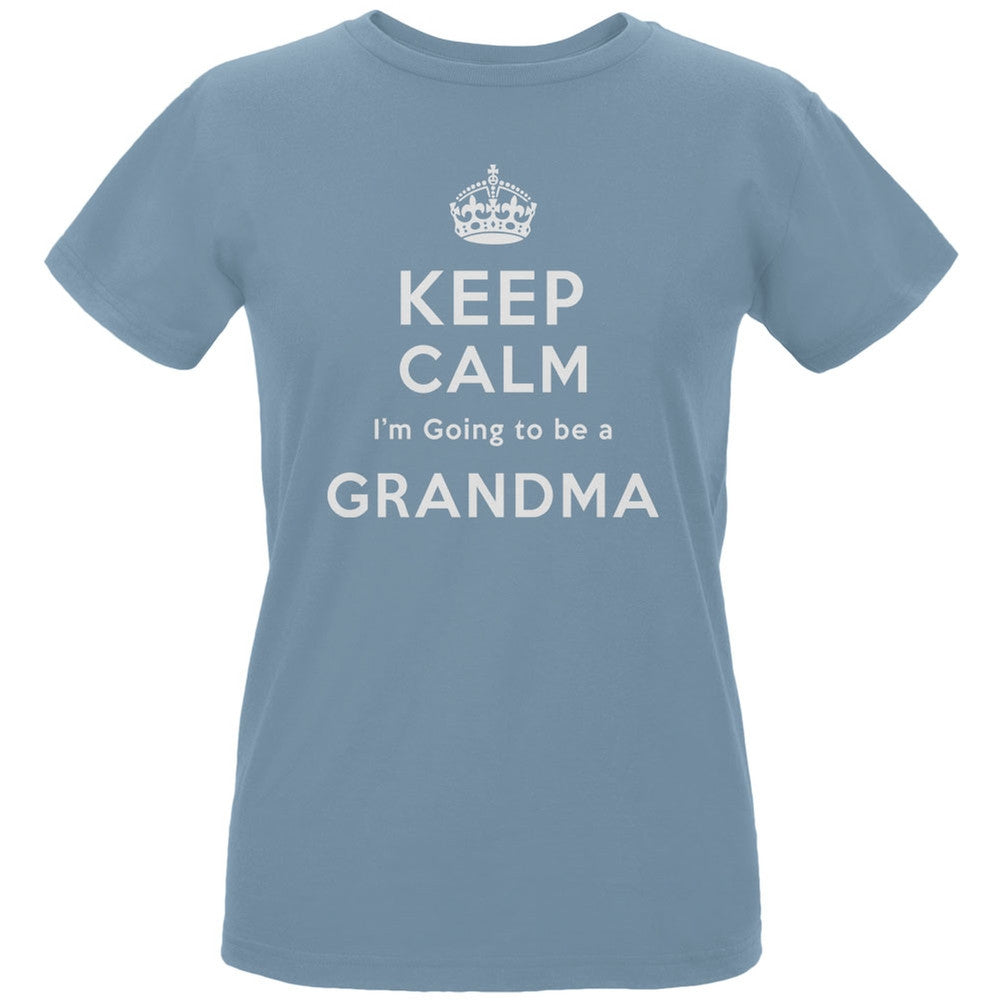 Keep Calm Going to be Grandma Blue Women's Organic T-Shirt Women's T-Shirts Old Glory LG Blue 