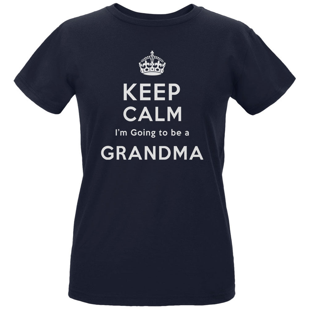 Keep Calm Going to be Grandma Navy Women's Organic T-Shirt Women's T-Shirts Old Glory LG Blue 