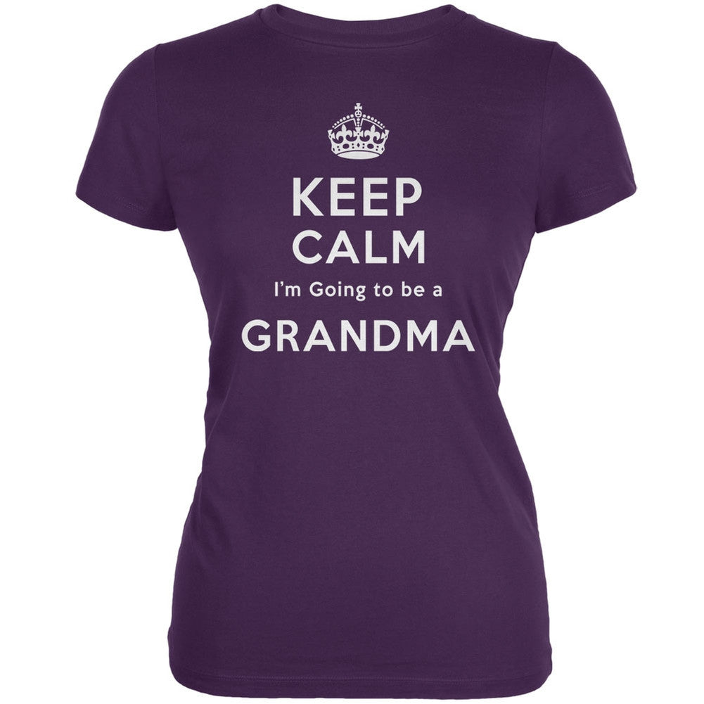 Keep Calm Going to be Grandma Purple Juniors Soft T-Shirt Juniors T-Shirts Old Glory 2XL Purple 